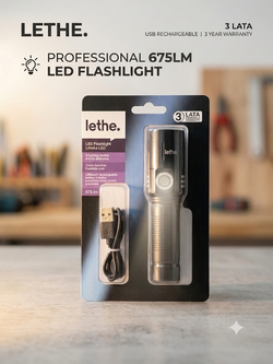Torcia LED Professionale Lethe - 675 Lumen, Ricaricabile USB, 4 Modalità