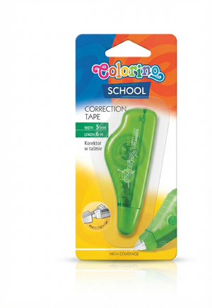 Correttore a Nastro Colorino School – 5mm x 6m – Alta Copertura – Design Ergonomico e Compatto