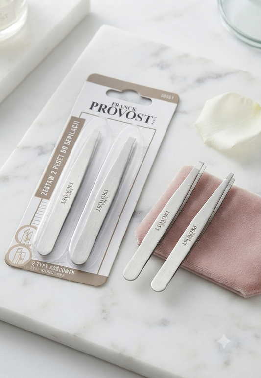 Set Professionale di 2 Pinzette in Acciaio Inossidabile Franck Provost Paris
