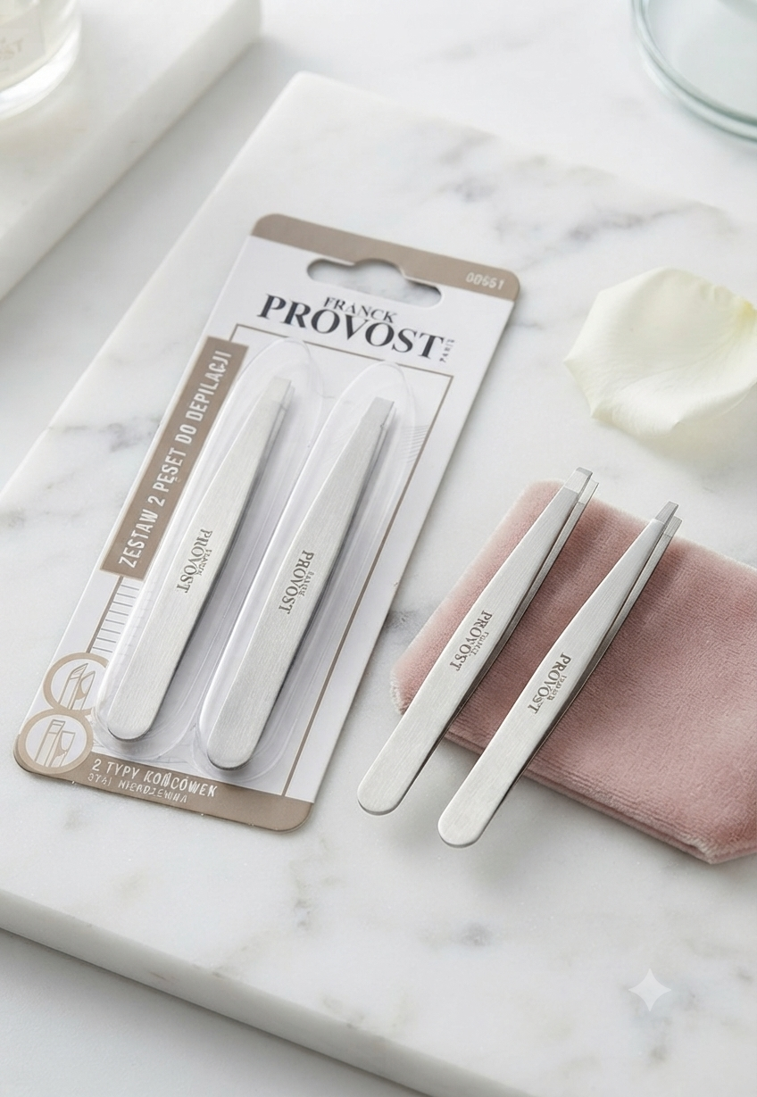 Set Professionale di 2 Pinzette in Acciaio Inossidabile Franck Provost Paris