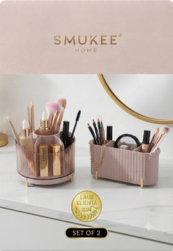 Set Organizer Cosmetici SMUKEE HOME – Design Rotante e Modulare (2 pz)