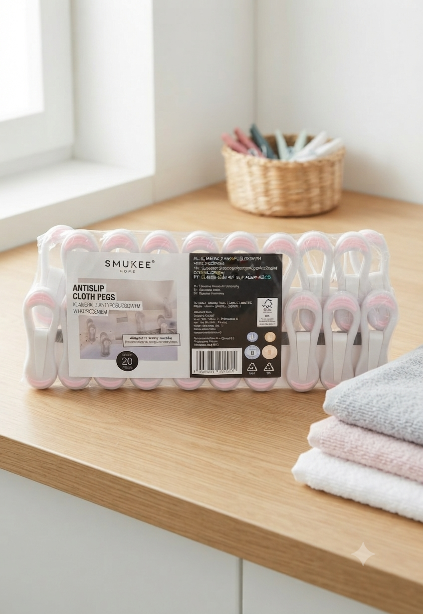 Mollette Antiscivolo per Bucato (Set da 20 pezzi) Smukee Home