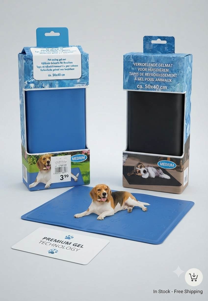 Tappetino Refrigerante in Gel per Cani e Gatti - Taglia Media (50x40 cm)
