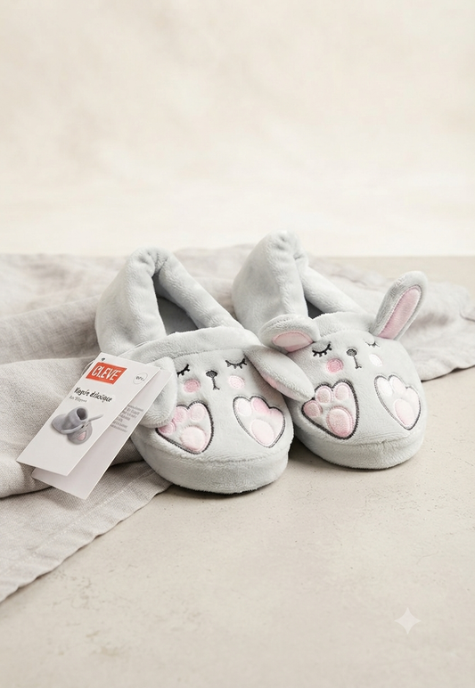 Pantofole Morbide per Bambini - Design Coniglietto Peluche