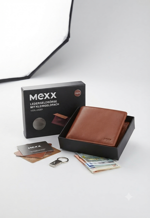 Portafoglio Uomo Mexx in Vera Pelle – Modello con Portamonete – Cognac