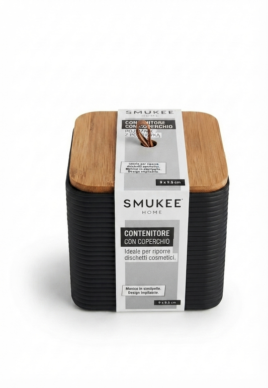 Contenitore Organizzatore Smukee con Coperchio in Legno – Design Moderno e Versatile