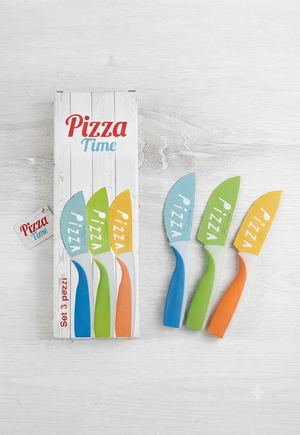 Set 3 Coltelli da Pizza – Lame Colorate in Acciaio Inox