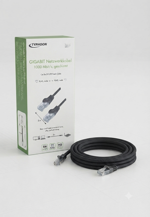 Cavo di Rete Ethernet Typhoon Cat.5e - Gigabit, 5 Metri, Alta Qualità
