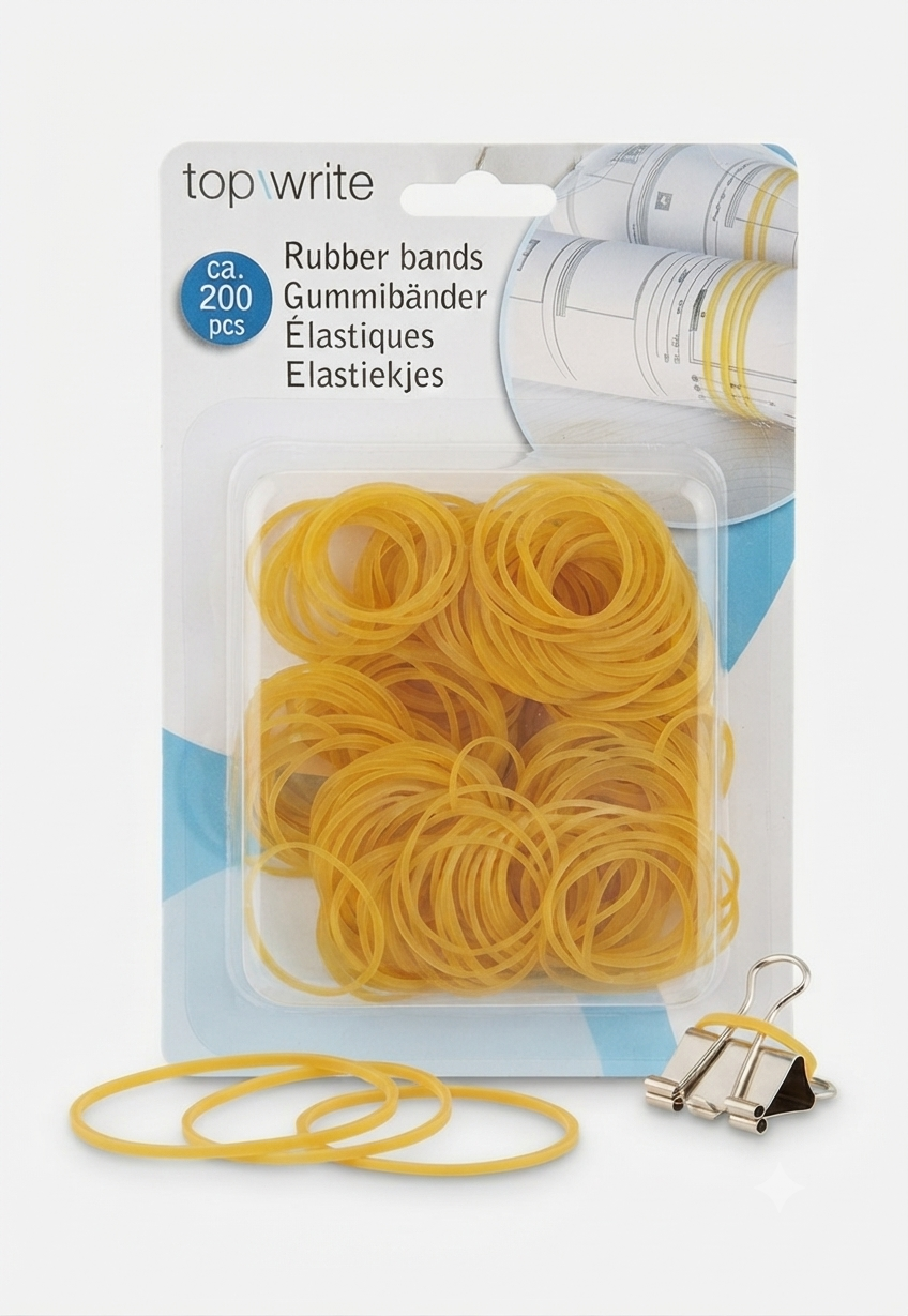 Elastici in Gomma TopWrite – Confezione da 200 Pezzi – Alta Resistenza