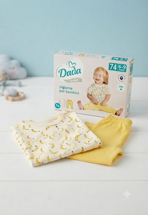 Pigiamino Comfort in Cotone per Bambini - Fantasia Banane