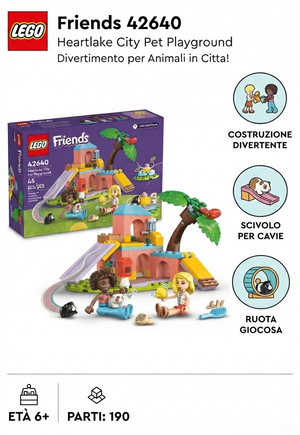 LEGO Friends 42640 – Parco Giochi per Animali di Heartlake City